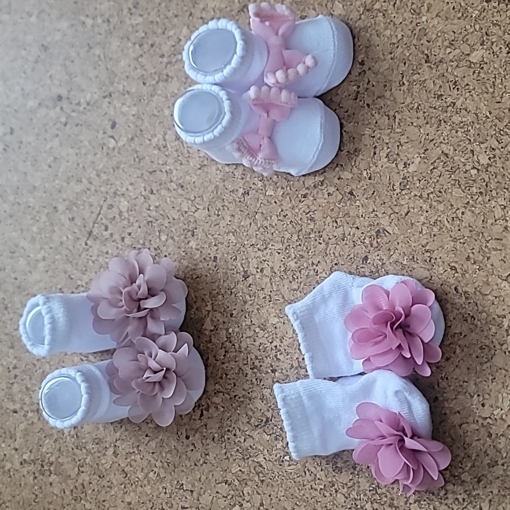 Infant girl socks 0-6month set of 3